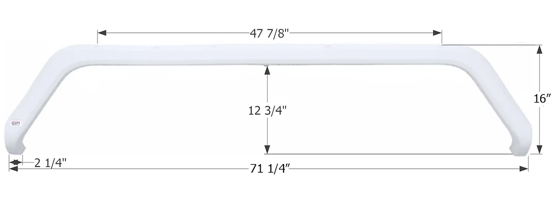 01784 – ICON Fender Skirt, Vehicle Fitment: Various Sunline Solaris Models 71-1/4 Inch Length x 16 Inch Height Polar ...